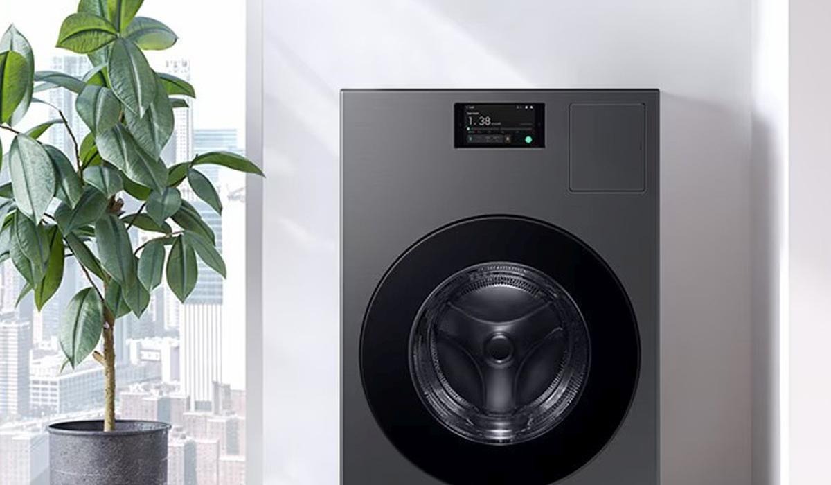 Grauer Samsung Waschtrockner