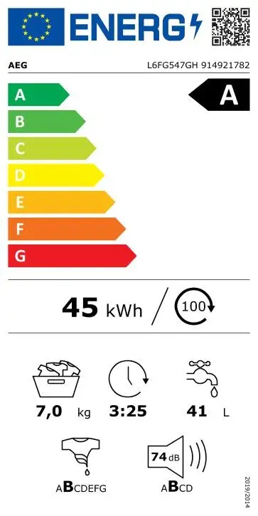 AEG L 6 FG 547 GH Energielabel